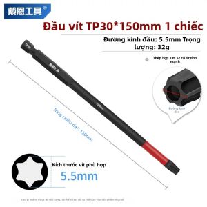 DAIENGONGJU | Đầu Vít Tự Cắt Đặc Biệt t30 Sao Mở Rộng Lục Giác Từ Tính Mạnh Chống Trượt Độ Cứng Cao