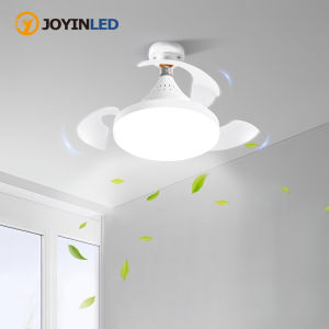 JOYINLED Ceiling Fan with Lighting and Remote Control Hidden Retractable Blades Quiet Fan Light 3 Speeds and DimmableWhite