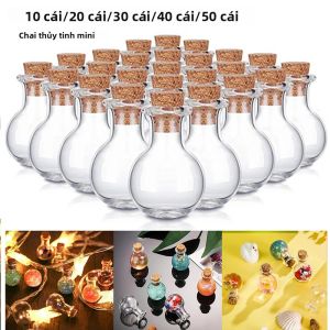 Bộ Chai Thủy Tinh Mini Có Nút Chai Để Làm Đồ Thủ Công DIY Chai Chúc Phúc Đám Cưới Tùy Chọn 10/20/30/40/50 Chiếc Chai Nước Hoa Di Động
