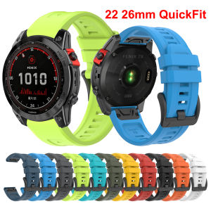 22mm 26mm QuickFit for Garmin Fenix 5 5X 6 6X Pro 7 7X Pro Fenix8 47mm 51mm WatchBand Silicone Strap Epix Tactix Enduro Bracelet