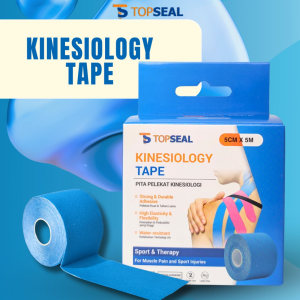 Topseal Sport Kinesiology Tape Blue 5cm x 5m | Support Otot | Rehab & Fitness | Strong & Durable | High Elasticity | Water Resistant | Sport & Therapy | For Muscle Pain & Sport Injury