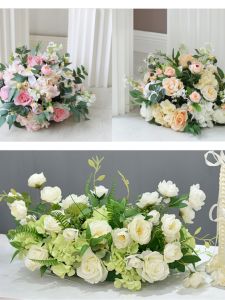 New Silk Flower Arrangement Engagement Wedding Celebration Store Window Decoration round Table Centerpiece Artificial Roses