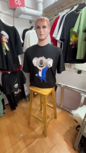 Kaos Pria Model Terkini Trending Motif 3D Bahan katun 24s Koala Biru H0633