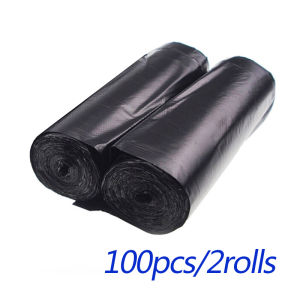 50pcs/roll 0.015mm Super Black Thickened Biodegradable Kitchen Garbage Bags - Upgraded Quality Trash Bags for Storage
