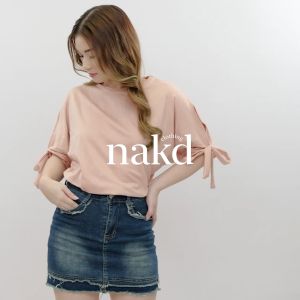 NAKD FASHION KRIS DAILY BASIC LOOSE RIBBON TIE SLEEVES CASUAL BLOUSE TOP FOR WOMEN 1214