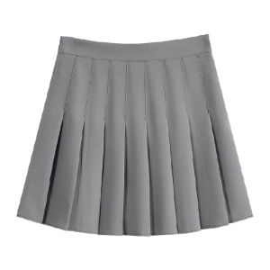 Solid Color Casual Short Pleated Skirt for Women Pure Color Casual Short Pleated Skirt