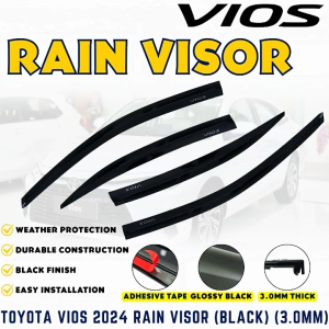 GECA RAIN VISOR VIOS 2024 BLACK (3.0MM) (12346)
