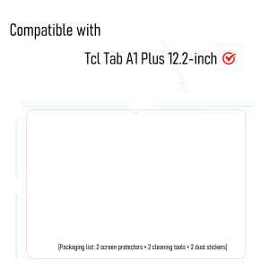 On Tcl Tab A1 Plus Clear Tempered Glass Film Screen Protector For Tcl Tab A1Plus 12.2 Damage-Proof Easy Install 2-Pack