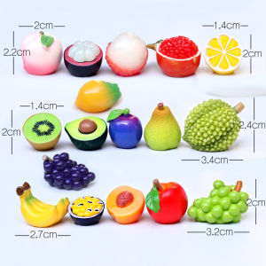 Mini Emulational Fruit Candy Toy Blind Box Banana Durian Grape Peach Pomegranate Food Model Toy Desktop Decoration