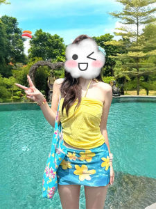 Dopamine Sweet Spicy Halter Top Vest Top Half Skirt Beachwear Womens Summer Vacation Mini Set Womens Fashion Outfit Set