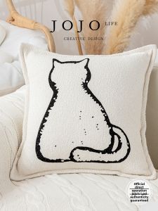 Nordic Style Sofa Pillow JOJOS L.PD.shell Cat Family Plush Removable Cover Square Cushion Universal Home Decor Pillow
