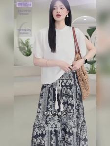 Double Layer Silk Peony Sleeve Round Neck Shirt 19mm