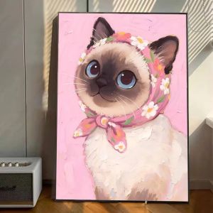 Bandai | DIY Oil Painting By Number Cat Wearing A Turban Home Decoration Wall Living Room Decor Best Gift Frameless