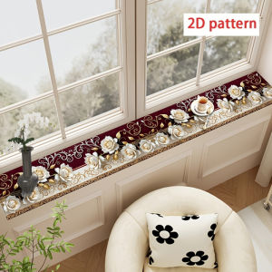 VIKAMA European Vintage-Style Long Window Sill Mat | Decorative Window Sill Mat | Durable and Scratch-Resistant Window Sill Mat