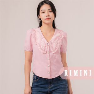 RIMINI - Atasan Wanita Blouse Dinner V-neck Katun kekinian XS-XL - Harvey Top 85771