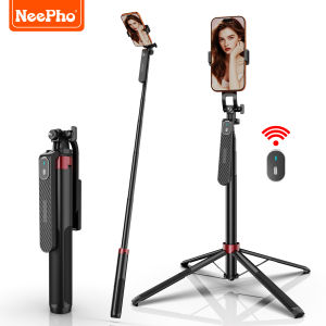 NeePho NP‑P185PLUS Portable Selfie Stick Tripod 180cm Stable 4‑Leg Aluminum Alloy with Rechargeable Bluetooth Remote Control