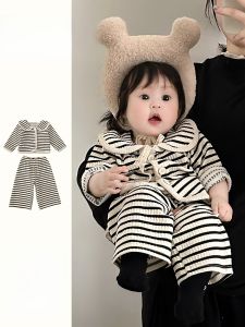 Princess Outfit Baby Girl Spring Autumn Light Luxury Cardigan Set Infant Outdoor Clothes Casual Scenarios Non-Standard Style