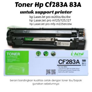 Toner Hp CF283A 83A hasil setara original kapasitas halaman 1500 3 Rim