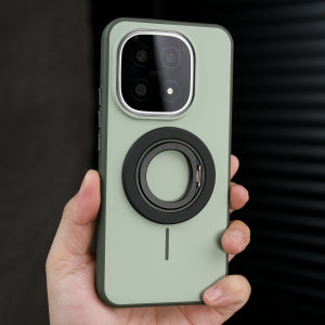 MAKE | Fashionable Metal Cooling Magnetic Lens Full Coverage Anti-Slip Corner Airbag Shockproof Phone Case with 360 Rotating Stand