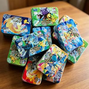 Takara Tomy | Pokemon Card Tin Box Set 42PCS Black Bolt White Flare Mega Evolution Spanish English Version for Collection Gift Kids Toy