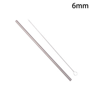 Bộ Ống Hút Titan Nguyên Chất Tái Sử Dụng Thẳng/cong Có Lớp Hoàn Thiện Phun Cát Và Kèm Cọ Vệ Sinh Dùng Cho Thuốc Sữa Trà Và Các Loại Đồ Uống Khác