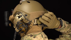 Oiking FAST Helmet (Sandblasting Edition) Matte Outdoor Tactical Protection Adjustable Helmet Sponge Lining Adjust Tightness Knobs Comes with A Variety of Accessories for Outdoor Wargame Hunting