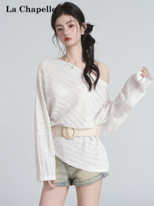 La Chapelle | Irregular Slanted Collar Off-shoulder Sun Protection Blouse Loose Air Conditioning Shirt for Summer