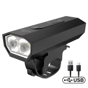 PHMAX Front Bicycle Light Led 2400mAh MTB Bicycle Headlight Aluminum Shell Rechargeable Bike Lamp with 6 Light Modes