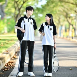 Casual Loose Short Sleeve School Uniform Set for Middle And High School Students Summer Sports Day Outfit Primary And Middle School
