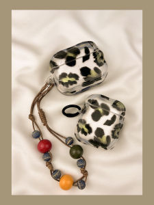 Unique Color Collision Black Green Leopard Pattern Airpods4 Protective Case Wireless Bluetooth  pro Earphone Shell Second Generation