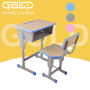 GOLD Kids Study Table and Chair SetAdjustable Kid Study Table Set Direct Factory Price Study Desk and Chair Set Childrens Writing Desk Combo for Home Learning Drawing & Homework Meja Belajar Kanak儿童学习课桌椅