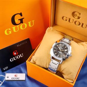 Jam Tangan wanita GUOU 1220 Original Tangal Rantai Stainless stell