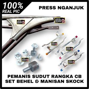 MANISAN RANGKA PRES NGANJUK PEMANIS SUDUT RANGKA CB MANISAN RANGKA BELAKANG HONDA CB SET BEHEL SAMPING PANJANG 28CM KARTEL TALI AIR REPRO DAN DUDUKAN SKOK MANISAN SHCOK MOTIF