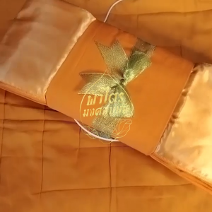 ผ้าไตรเณรไตรจีวร/สีพระราชทาน/ผ้าใหม่100%/ฟรีกระเป๋าย่าม