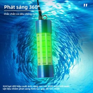 Đèn Câu Cá Công Suất Cao 150W-300W Hợp Kim Nhôm Chiếu Sáng Ban Đêm Dưới Nước Dành Cho Ngư Dân Chuyên Nghiệp Xanh/Trắng