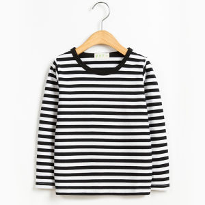 Cotton Long Sleeve Childrens T-shirt Boys Girls Kids Striped Tops Breathable Casual Loose Fit Fall Wear Parent-Child Outfits