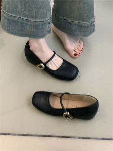 Mary Jane Style Retro Fashion Soft Bottom Elevated Evening Single Shoes Womens New 2025 French Style Small Leather Shoes