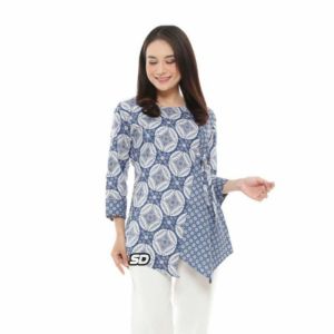 [New Promosi] tey-17 Batik wanita ASJ SA HRB026 Kenongo Kemeja Tosca Pendek - atasan wanita blus batik - baju batik wanita modern - blus modern