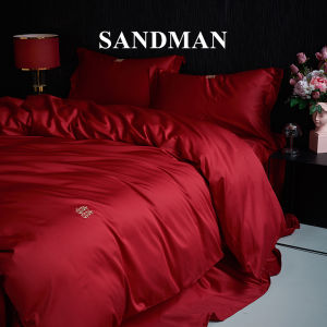 Wedding Full Cotton Solid Red Bed Sheet Set
