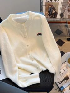 Áo Len Cardigan Dệt Kim Kiểu Pháp Ngọt Ngào Dành Cho Nữ Xuân Thu Thiết Kế Mới Nhỏ Gọn Thanh Lịch Thêu Áo Len Cardigan