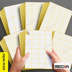 Giấy Dán Bàn Học A5 Media Xấp 10 Tờ Giấy Decal In Nhãn Dán Tem Dán In Decal Miếng Dán Nhãn Tên