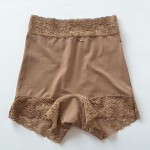 Japanese Original High Waist Underwear Womens Pure Cotton Summer Thin Small Boxer Lace Edge Seamless Underwear Pure Color Womens Shorts