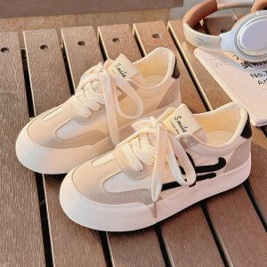Womens Thick Bottom Canvas Shoes Spring Autumn Casual Skirt Matching Versatile Chic Small Audience Low Top Sneakers