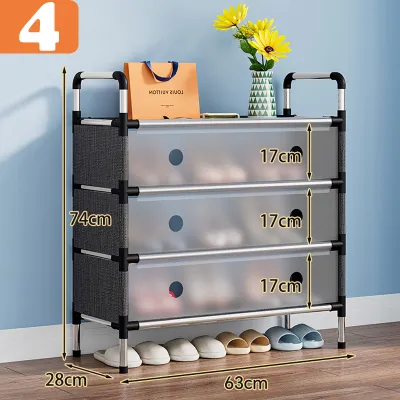 3/4/5/6/7 layer Dustproof Shoe Rack with Cover Stainless Steel Shoe Rack Shoe Cabinet Suitable for Indoor and Outdoor