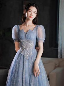 Blue Art Exam Party Evening Dress 2023 New Arrival Classy Annual Meeting Host Performance Elegant Wedding Bridesmaid Long
