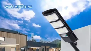 Đèn đường năng lượng mặt trời với tấm pin năng lượng mặt trời chống nước IP67 ngoài trời từ hoàng hôn đến lúc bình minh đèn an toàn năng lượng mặt trời với cảm biến chuyển động và điều khiển từ xa phù hợp cho sân vườn nhà xe vào ban đêm