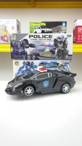 Mobil Polisi Transformers Lampu & Suara - Mainan Anak Pria Multifungsi