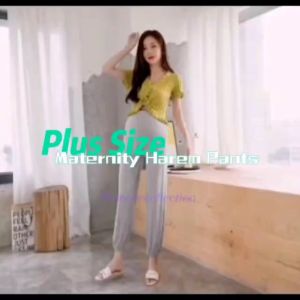 Korean Plus Size Maternity Pants Pregnancy Women Loose Harem Pants Nursing Mum Trousers Adjustable Long Pant Seluar Mengandung Panjang 孕妇宽松哈伦裤 Ready Stock 311194 - Virene Collection