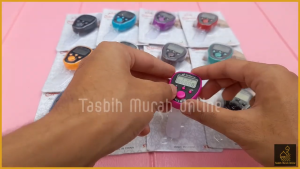 TASBIH DIGITAL ELEKTRONIK LED + JAM COUNTER MURAH FINGER ALAT HITUNG 5DIGIT