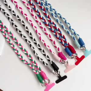 Tali Gantungan Handphone Universal Model Kepang Korean Tebal Cross Body Motif Warna Warni